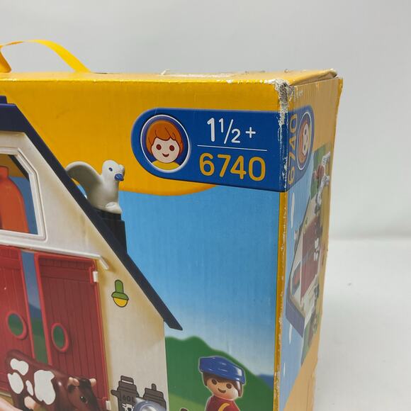 2005 Playmobil 123 Farm Set #6740 Sealed Brand New Complete in Box Vintage CIB - Picture 4 of 7